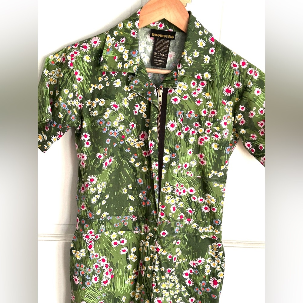 Nooworks Cotton Poplin Coveralls in Meadow XXS